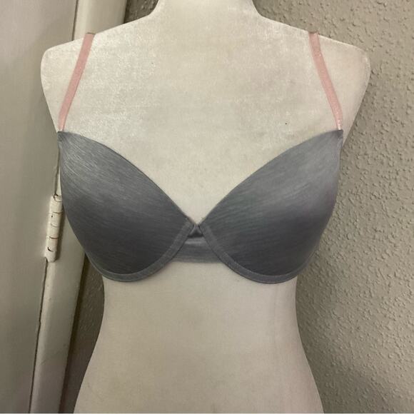 Nine West Gray/Pink Bra Size 36C NEW Coquette Fairycore Minimalist Comfy Twee - Picture 1 of 4